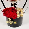 Globo Aerostático con Rosas y Bombones
